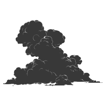 AI generated Silhouette cloud black color only png