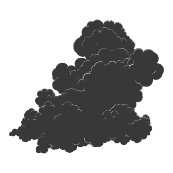 AI generated Silhouette cloud black color only png