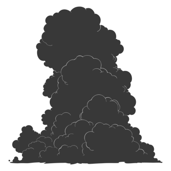 AI generated Silhouette cloud black color only png