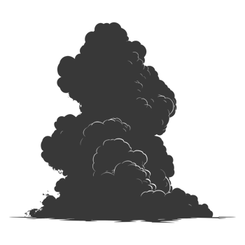 AI generated Silhouette cloud black color only png