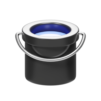 3d rendering paint bucket icon. Graphic design tools icon concept png