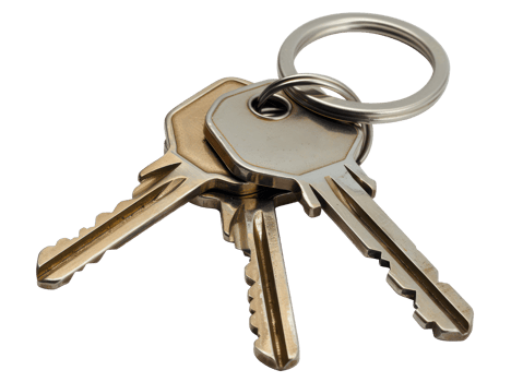 AI generated Set of various keys on keyrings png