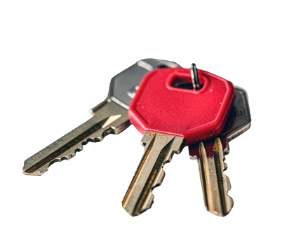AI generated Set of various keys on keyrings png