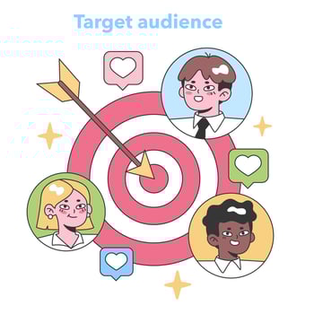Target audience concept. Flat vector illustration