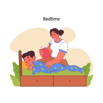 Bedtime concept. Flat vector illustration