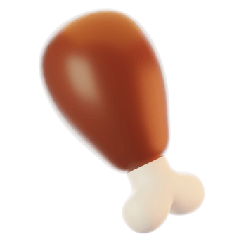 3d rendering fried chicken icon. Fast food icon concept png