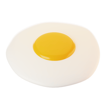 3d rendering fried egg icon. Fast food icon concept png
