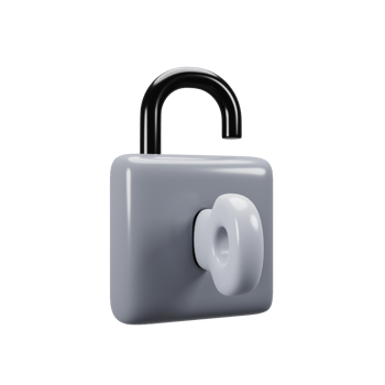 General user interface icon concept. 3d rendering unlock icon png