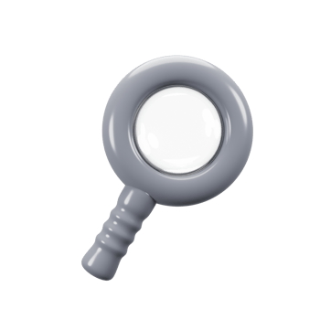 General user interface icon concept. 3d rendering magnifying glass icon png