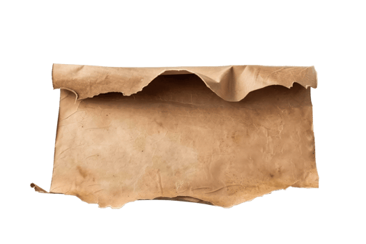 AI generated Rolled parchment paper with vintage texture on transparent background - stock png. png