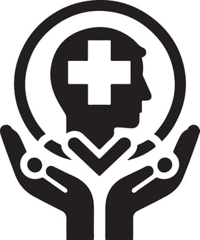 medical logo icon, flat symbol, black color silhouette 20 vector