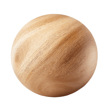 AI generated Round wooden sphere isolated on a transparent background png