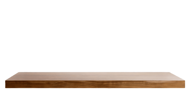 AI generated Elegant wooden shelf on a transparent background png