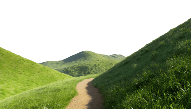 AI generated Serene photo of green hills on transparent background png