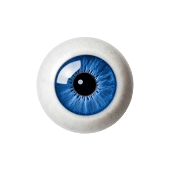 AI generated 3D rendering of a blue eyeball, on transparent background png