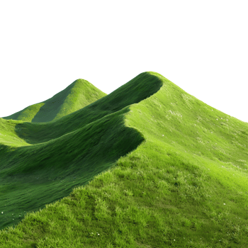 AI generated Serene photo of green hills on transparent background png