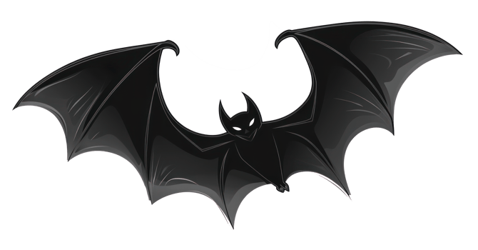 AI generated Stylized black bat silhouette with spread wings on transparent background - stock png. png