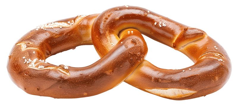 AI generated Salted baked pretzel on transparent background - stock png. png