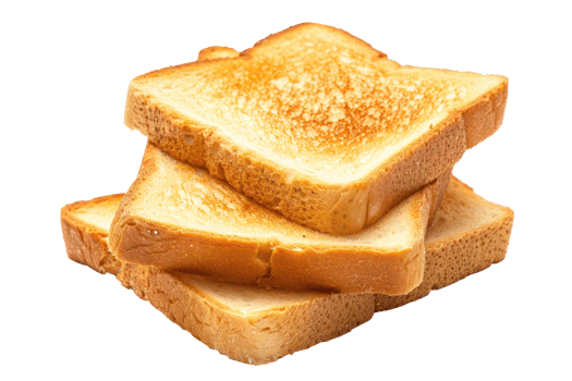 AI generated Crispy golden toast stacked on transparent background - stock png. png