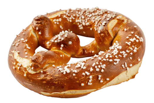 AI generated Salted baked pretzel on transparent background - stock png. png