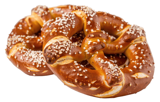 AI generated Salted baked pretzel on transparent background - stock png. png