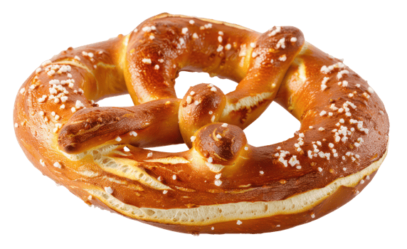 AI generated Salted baked pretzel on transparent background - stock png. png