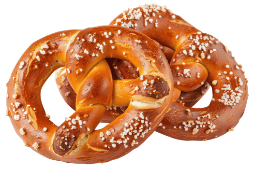 AI generated Salted baked pretzel on transparent background - stock png. png