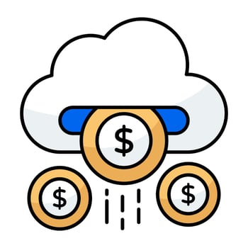 Trendy vector design of cloud earning