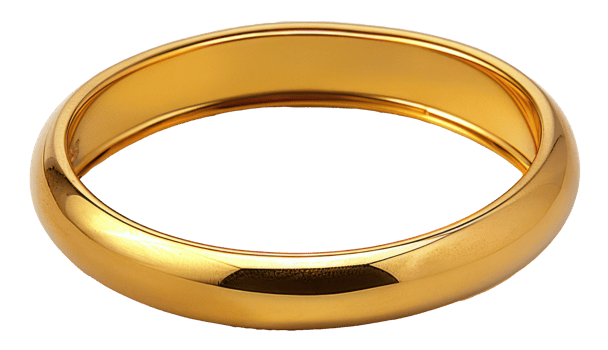 AI generated Simple elegant gold wedding band on transparent background - stock png. png