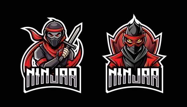 viking esport gaming logo. set of viking mascot design vector