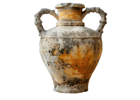 AI generated Ancient amorphous vase on a transparent background png