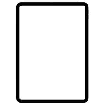 Front side photo of gray tablet without background. Template for mockup png