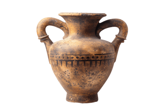 AI generated Ancient amorphous vase on a transparent background png