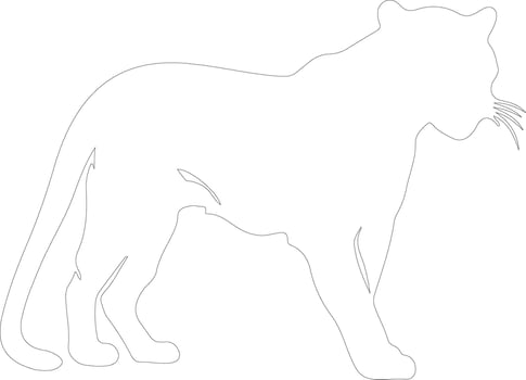 AI generated panther  outline silhouette vector