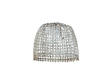 A white lamp made of woven bamboo png