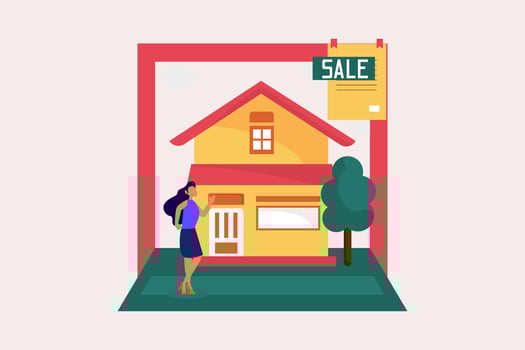 Real Estate Flat Illustration Design vector