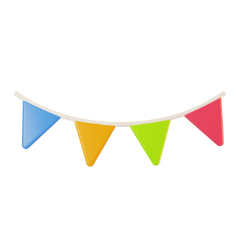 Flag icon on 3d rendering with cartoon style. 3d render new year icon concept png