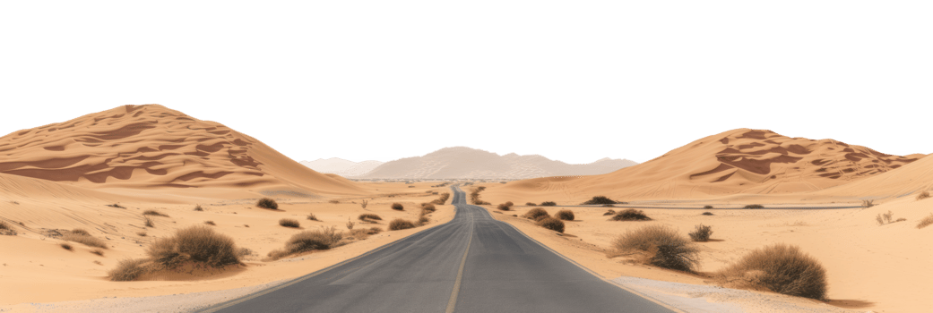 AI generated Empty road in the desert on a transparent background png