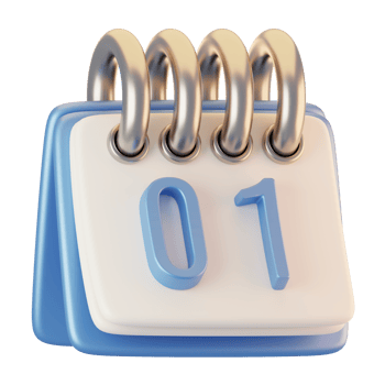 3d rendering cartoon style calendar icon. 3d render new year icon concept png