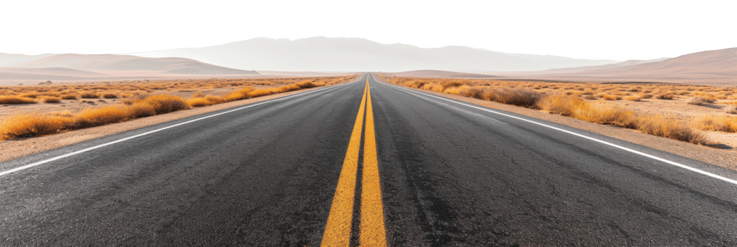 AI generated Empty road in the desert on a transparent background png