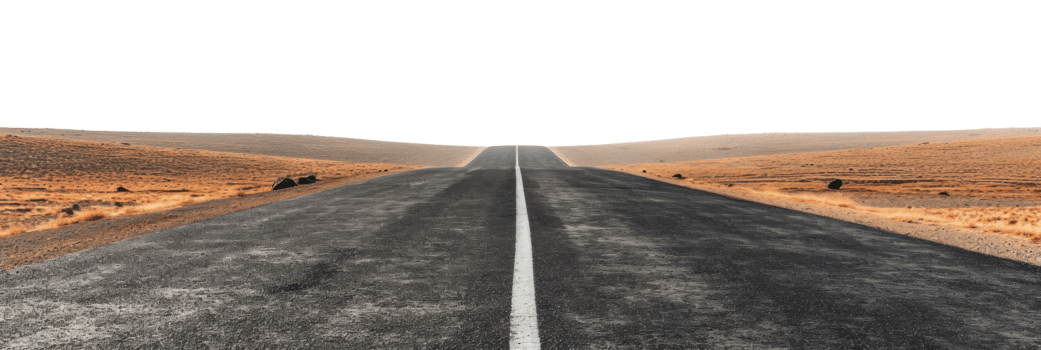 AI generated Empty road in the desert on a transparent background png