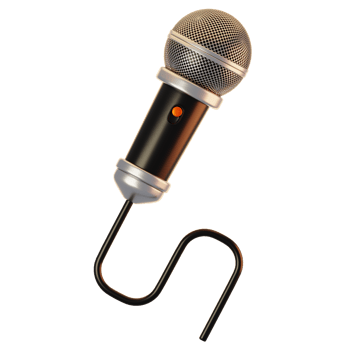 Microphone icon on 3d rendering with cartoon style png