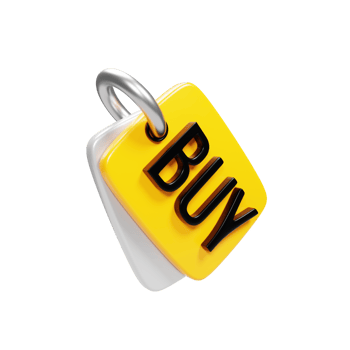 Online shopping icon concept. Yellow price tag icon on 3d rendering png