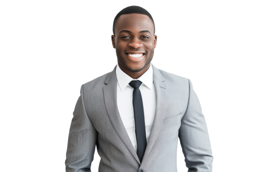 AI generated Happy businessman on transparent background png