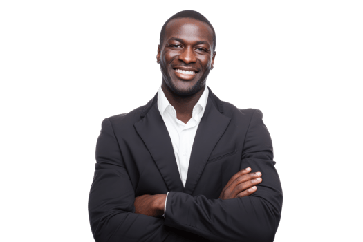 AI generated Happy businessman on transparent background png
