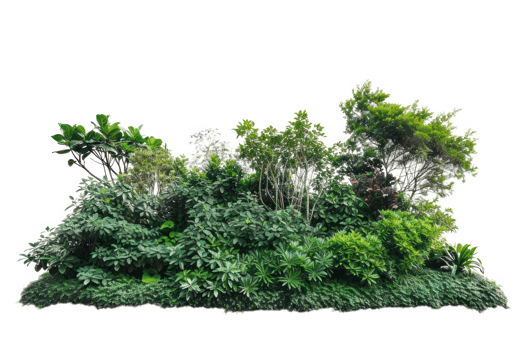 AI generated Lush green bush on a transparent background png