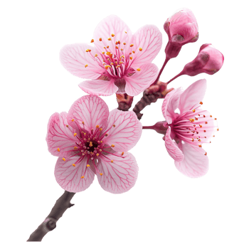 AI generated Pink cherry blossom isolated on transparent background png