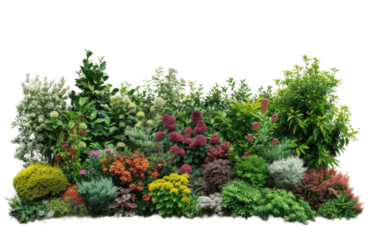 AI generated Lush green bush on a transparent background png