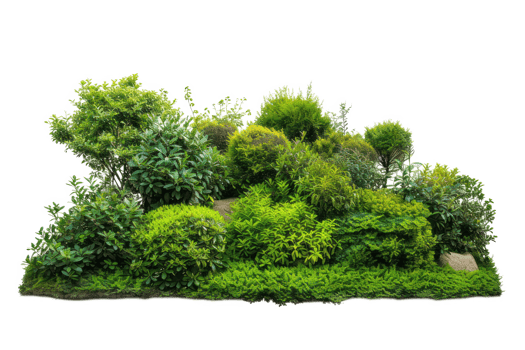 AI generated Lush green bush on a transparent background png