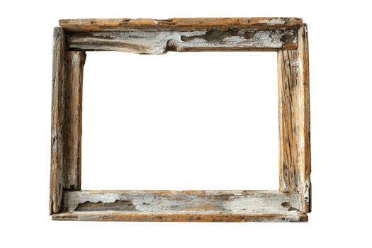 AI generated Old wooden frame on a transparent background png